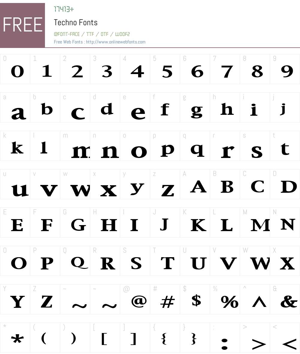 Techno Font Screenshots