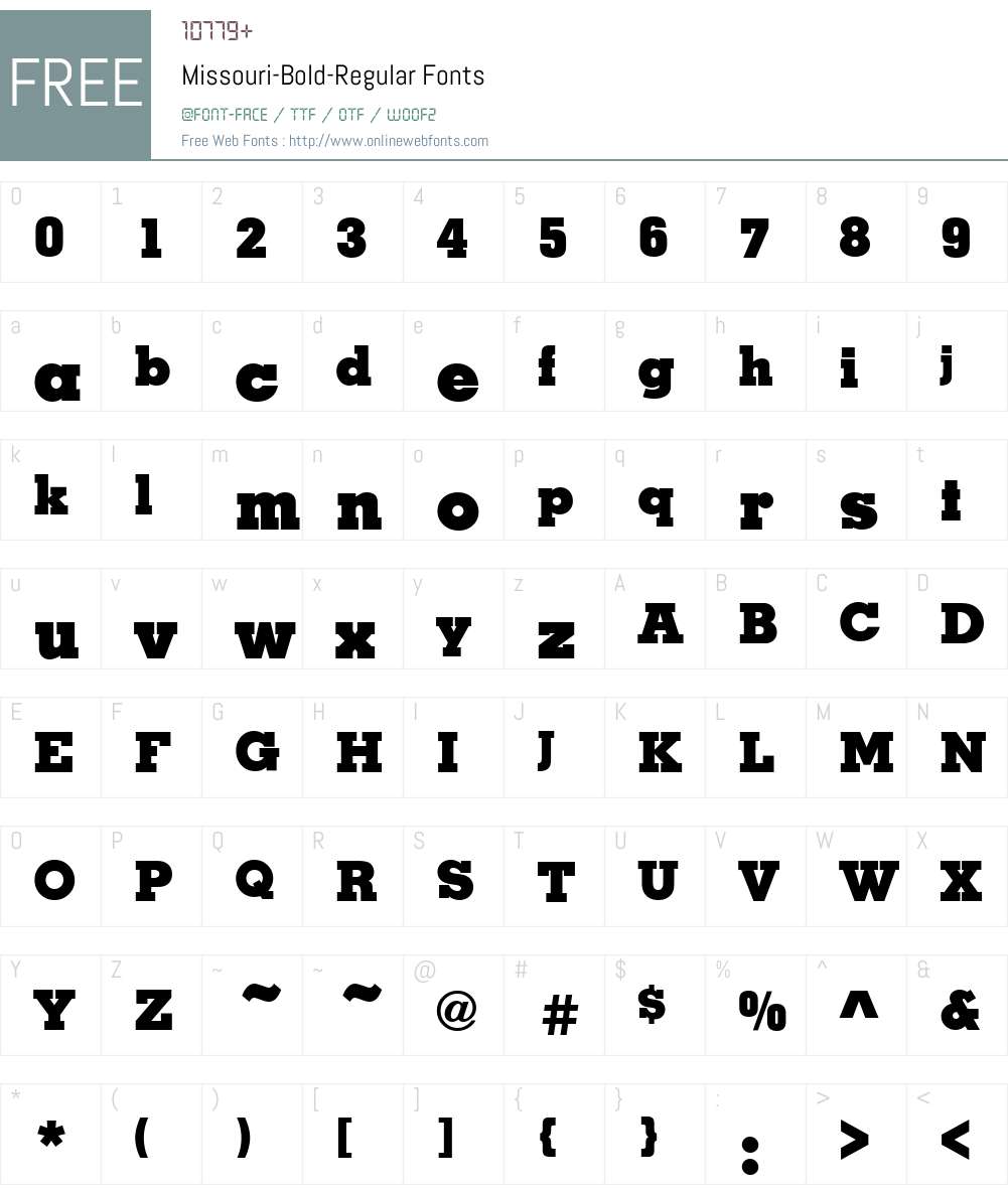 Missouri-Bold Font Screenshots