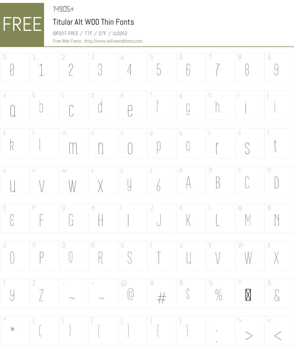 TitularAltW00-Thin Font Screenshots