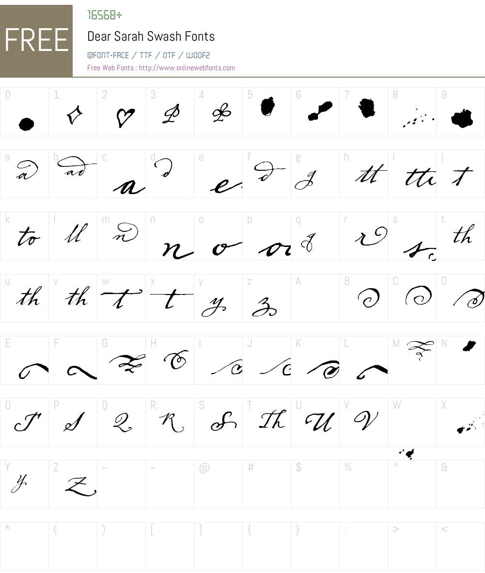 Dear Sarah Font Screenshots