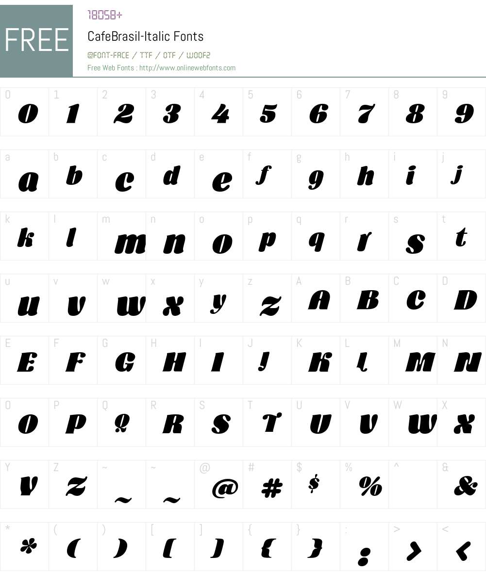 Cafe Brasil Font Screenshots