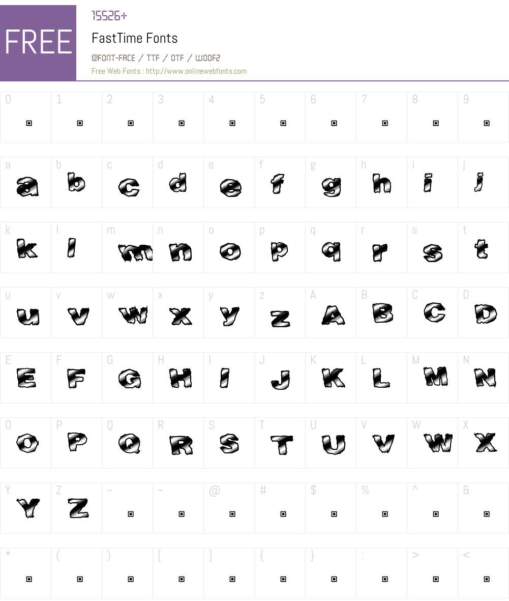 FastTime Font Screenshots