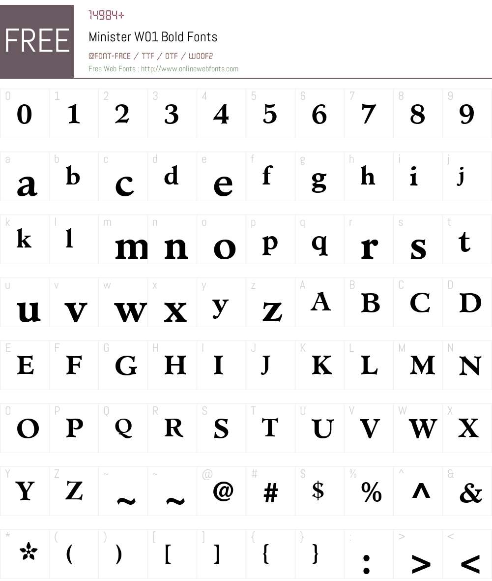 MinisterW01-Bold Font Screenshots