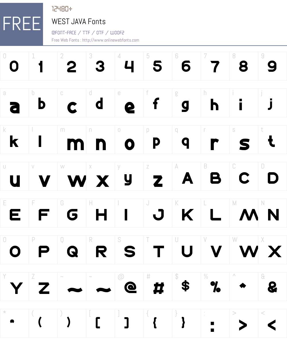 WEST JAVA Font Screenshots