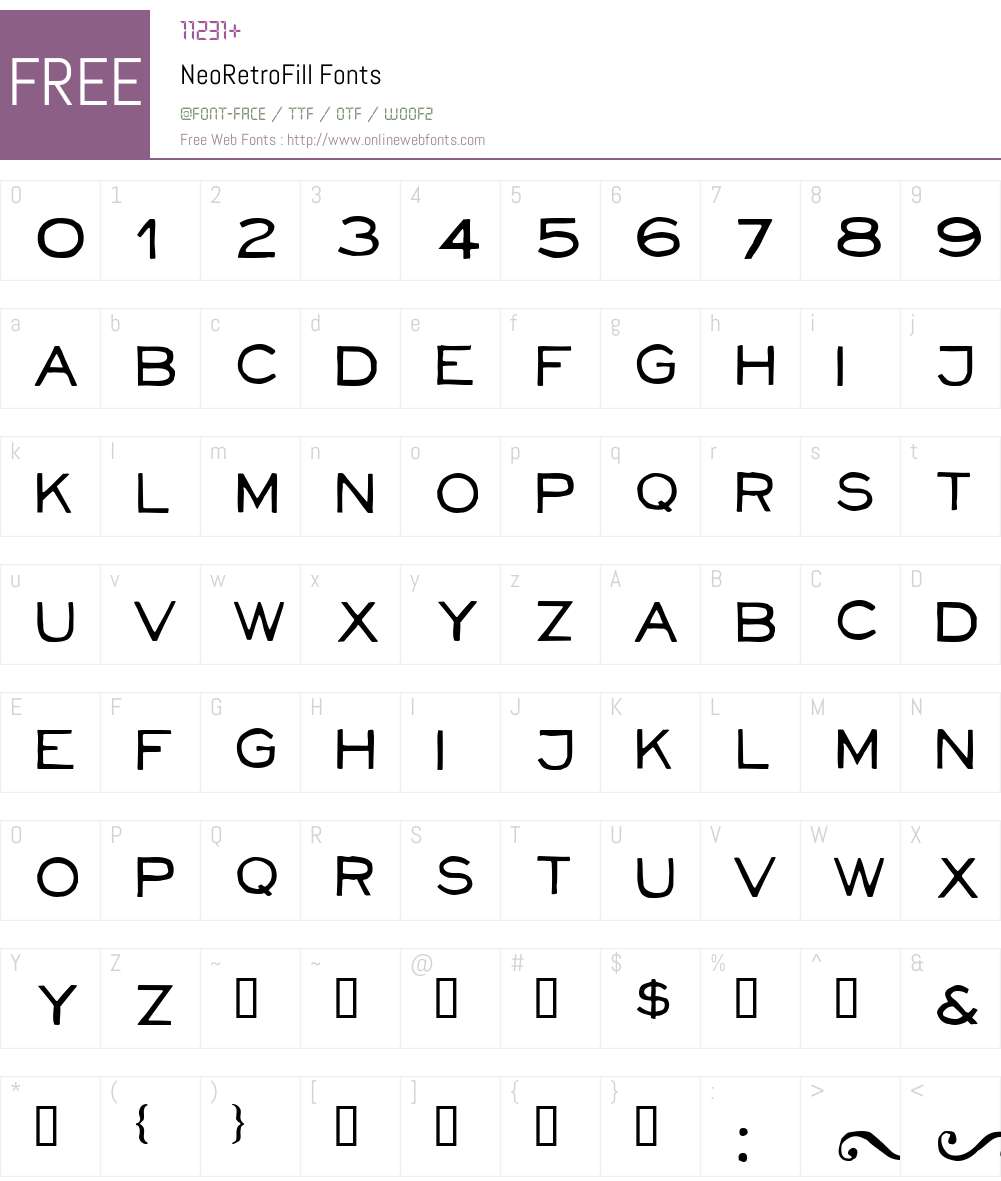 NeoRetroFill Font Screenshots