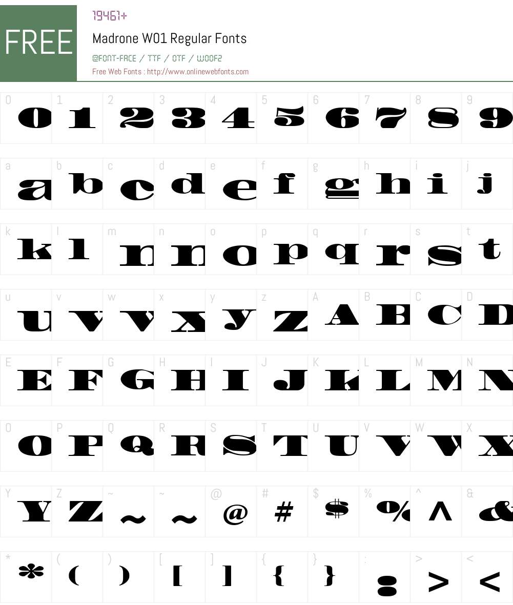 MadroneW01-Regular Font Screenshots