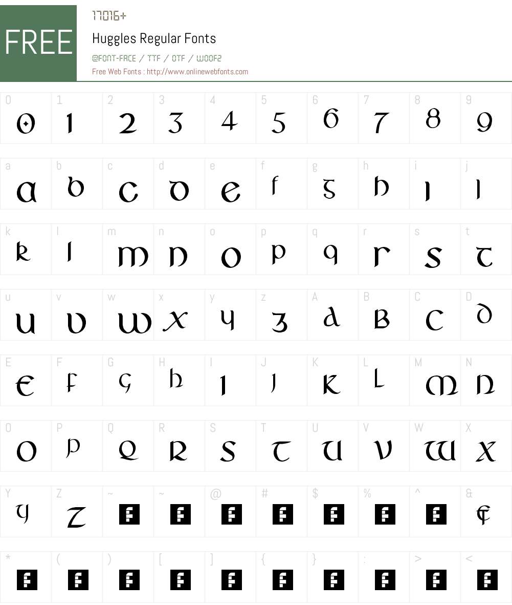 Huggles Font Screenshots