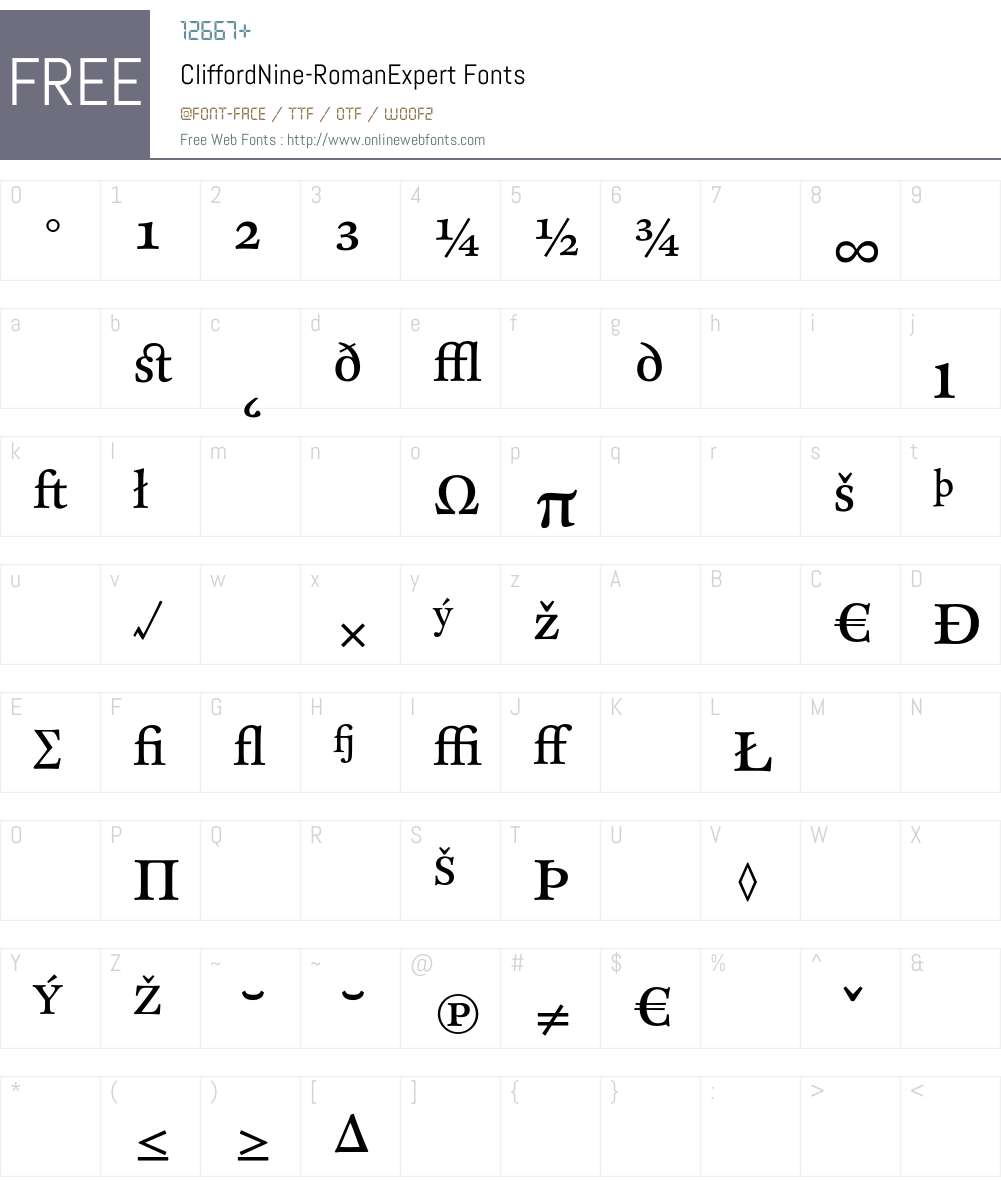 CliffordNine Font Screenshots