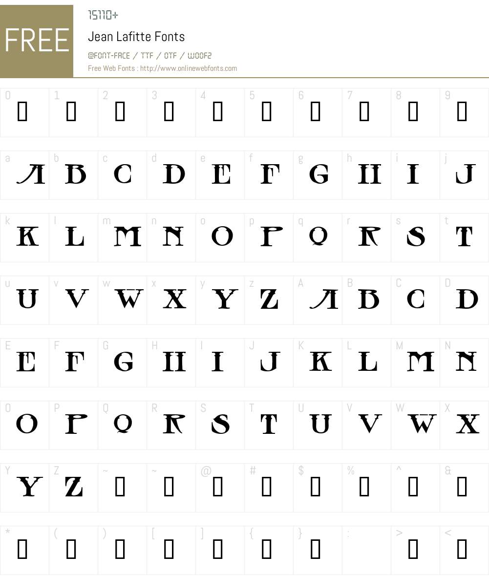 Jean Lafitte Font Screenshots
