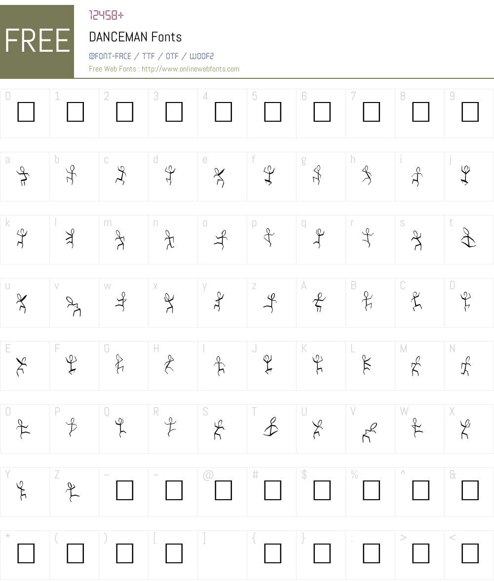 DANCEMAN Font Screenshots