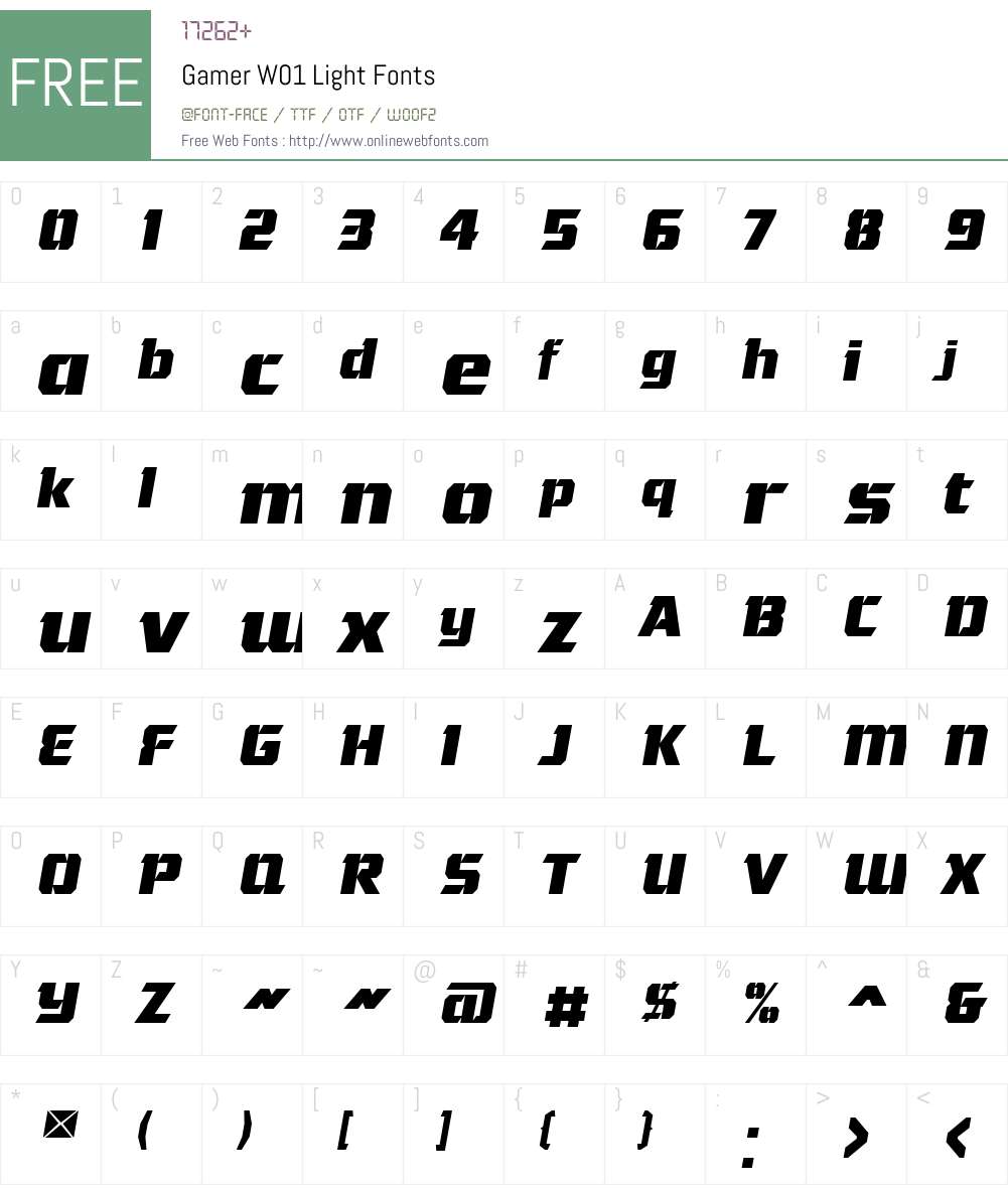 GamerW01-Light Font Screenshots