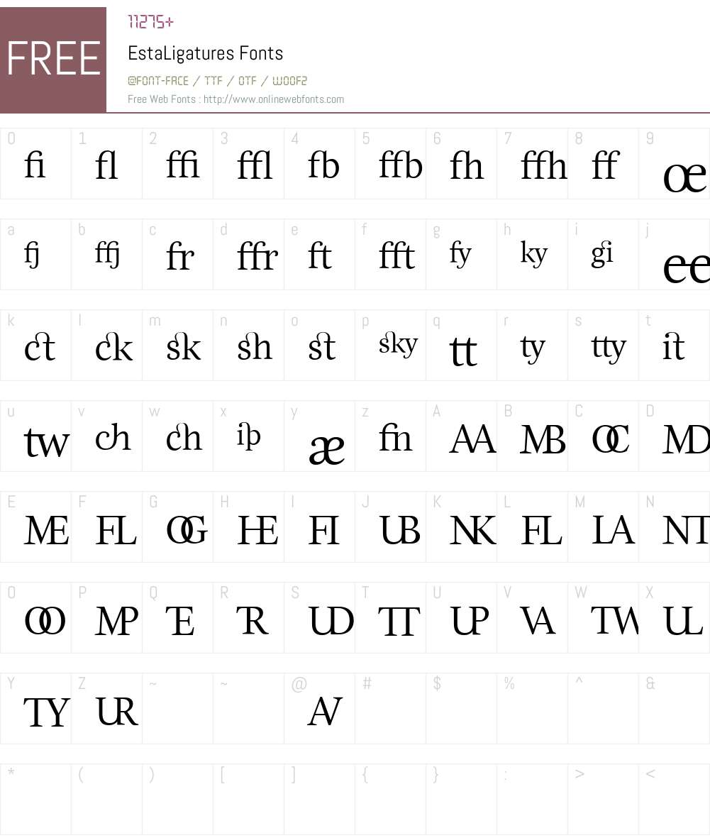 EstaLigatures Font Screenshots