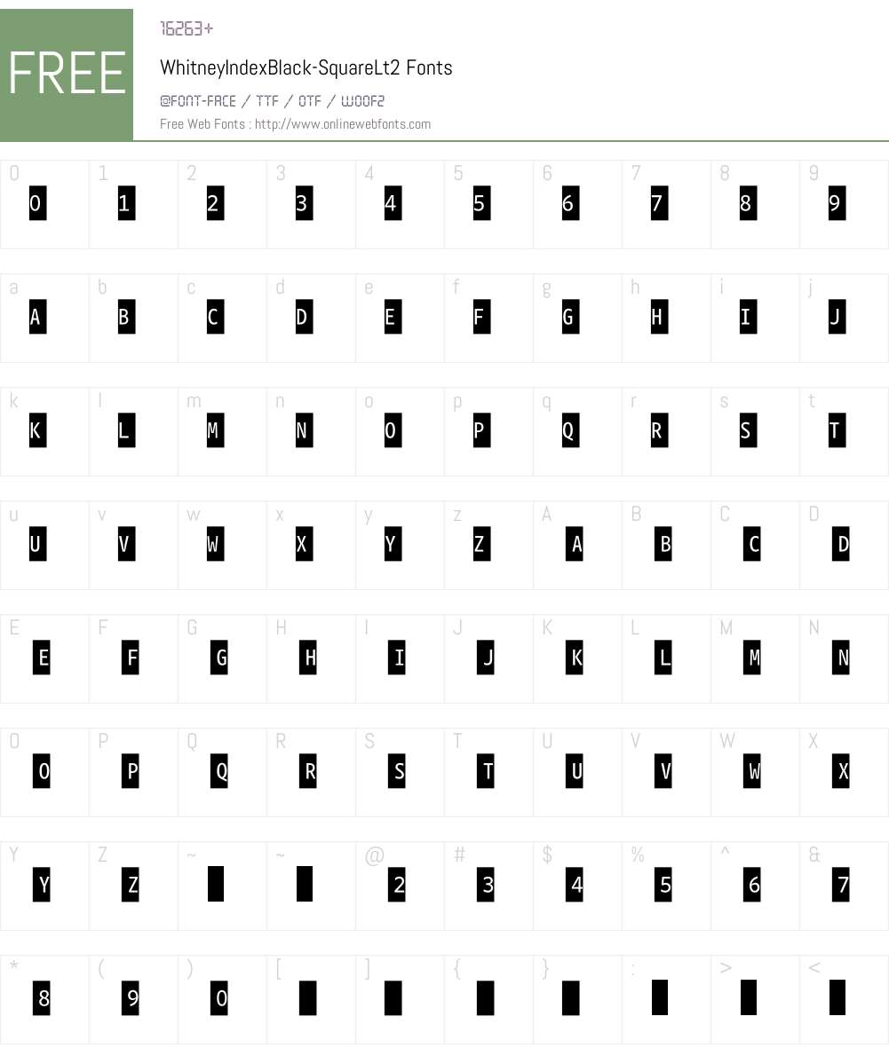 WhitneyIndexBlack Font Screenshots