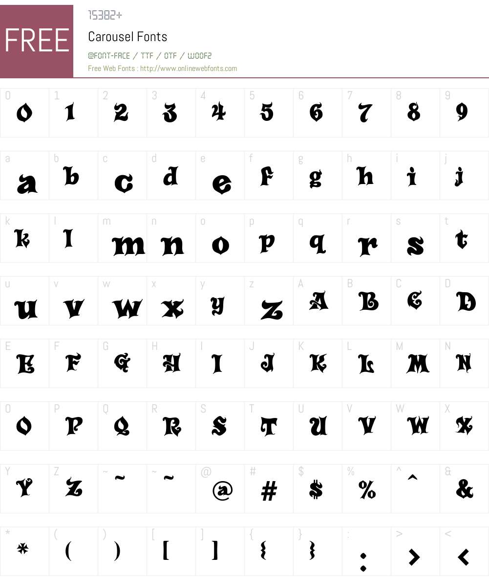 Carousel Font Screenshots
