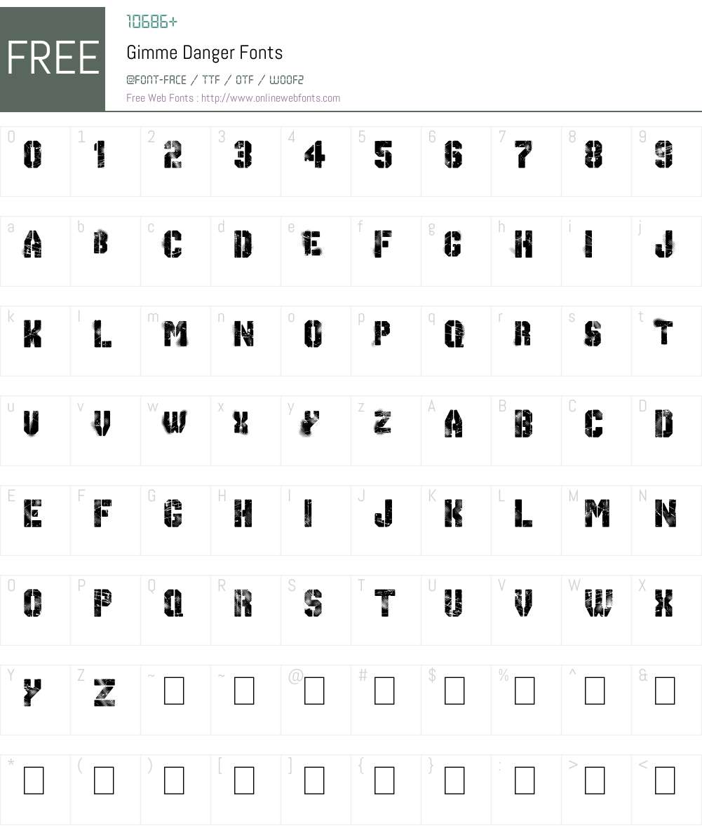 Gimme Danger Font Screenshots