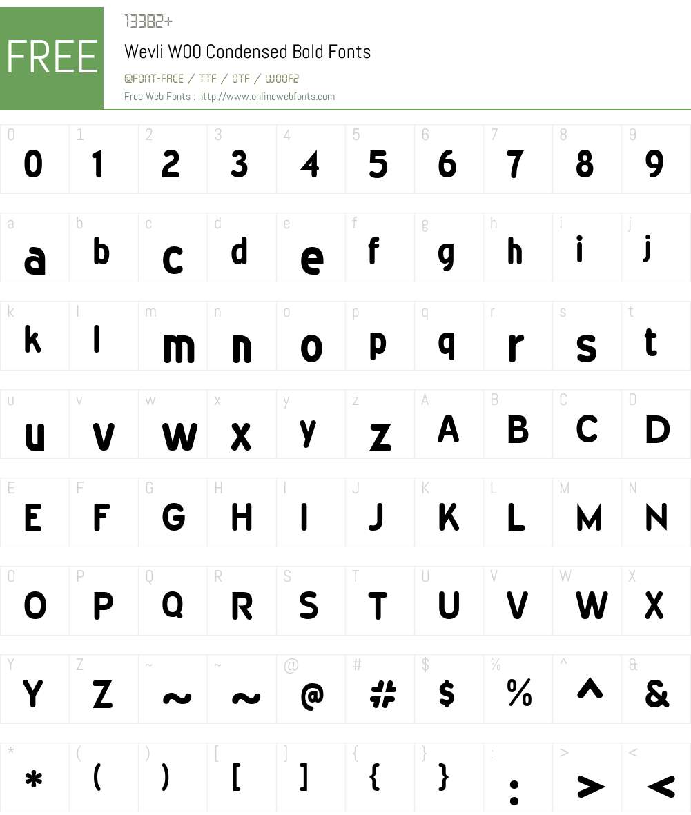 WevliW00-CondensedBold Font Screenshots