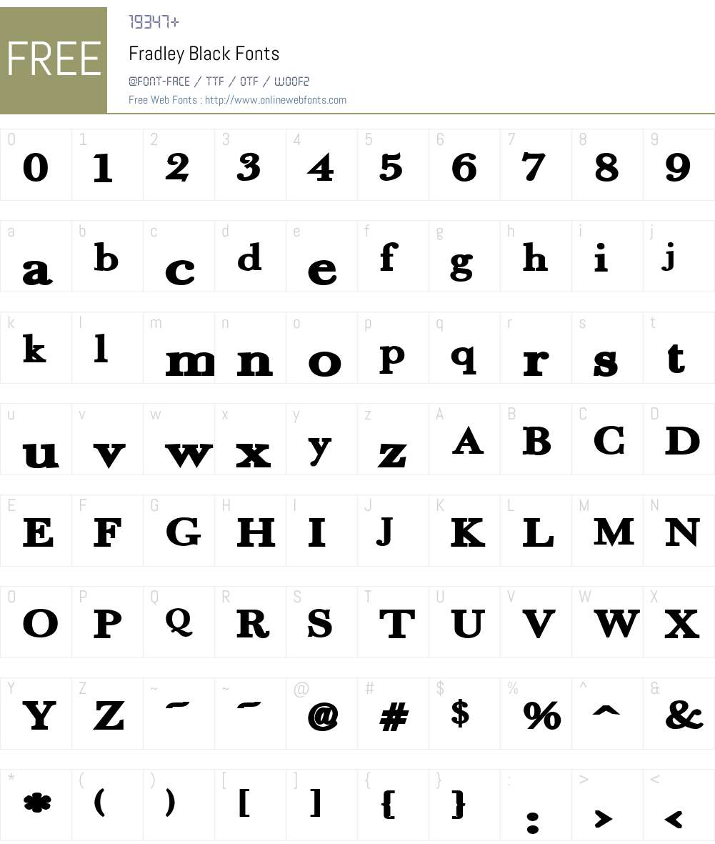 Fradley Black Font Screenshots