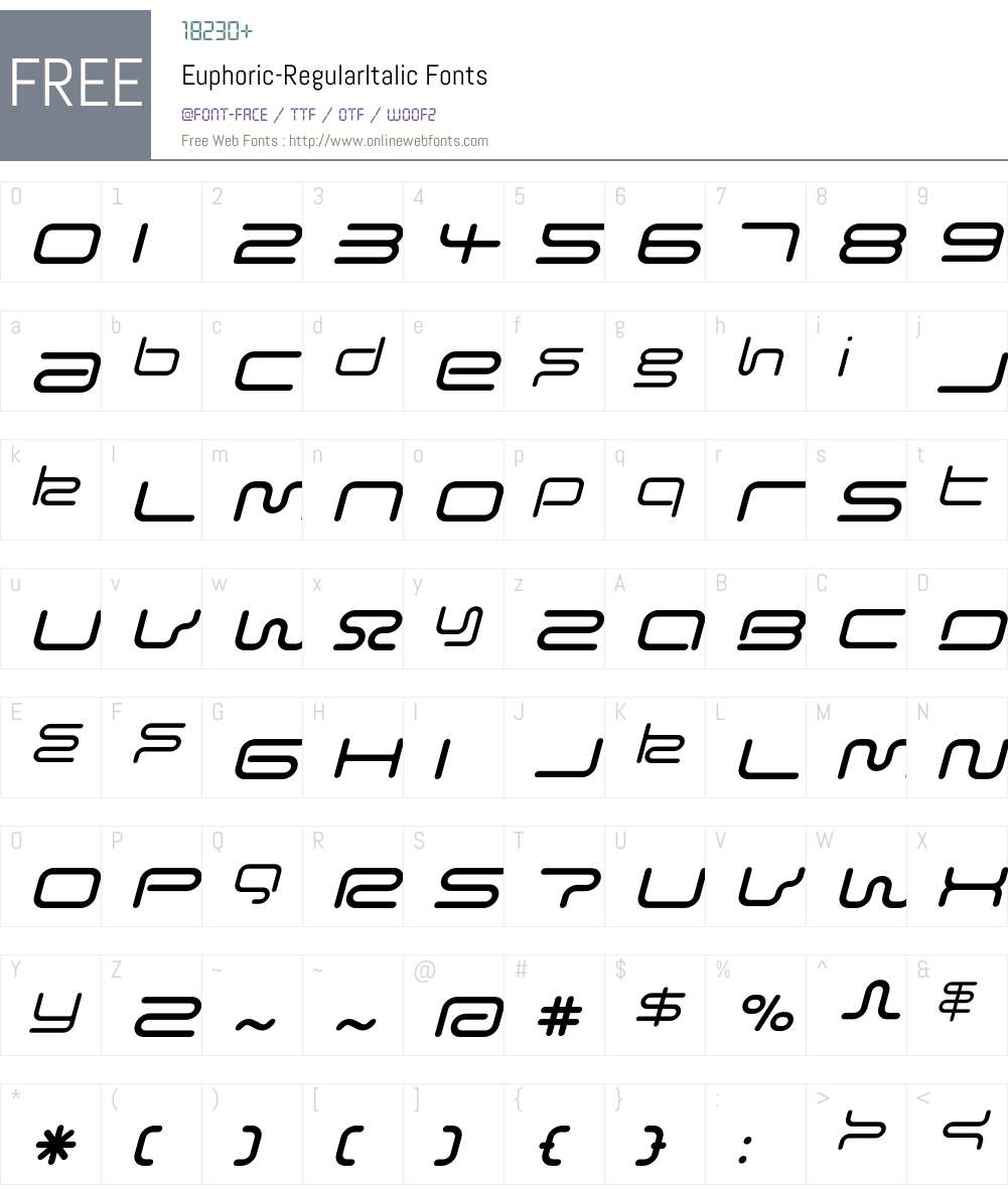 Euphoric Font Screenshots