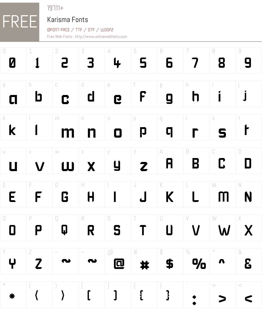 Karisma Font Screenshots