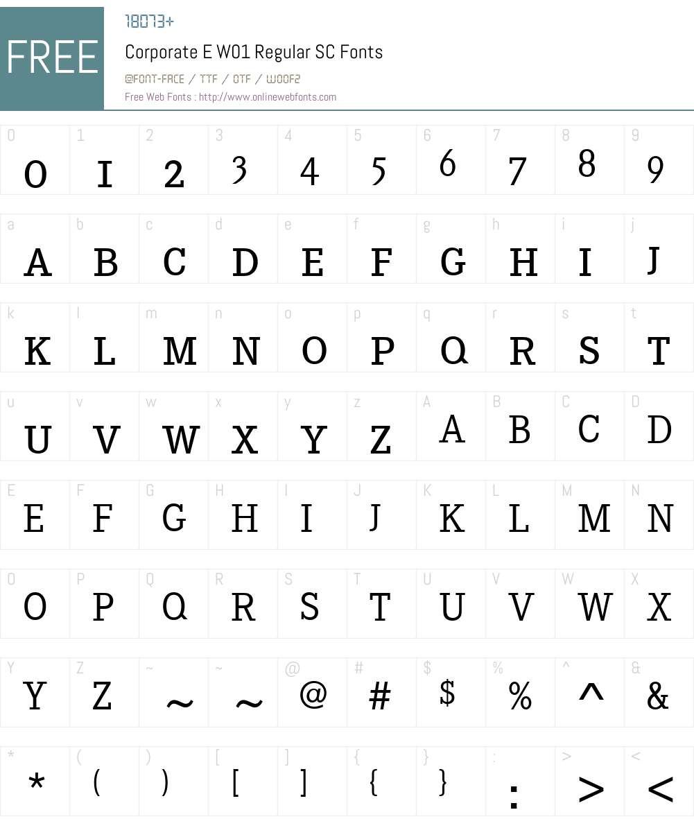 CorporateEW01-RegularSC Font Screenshots