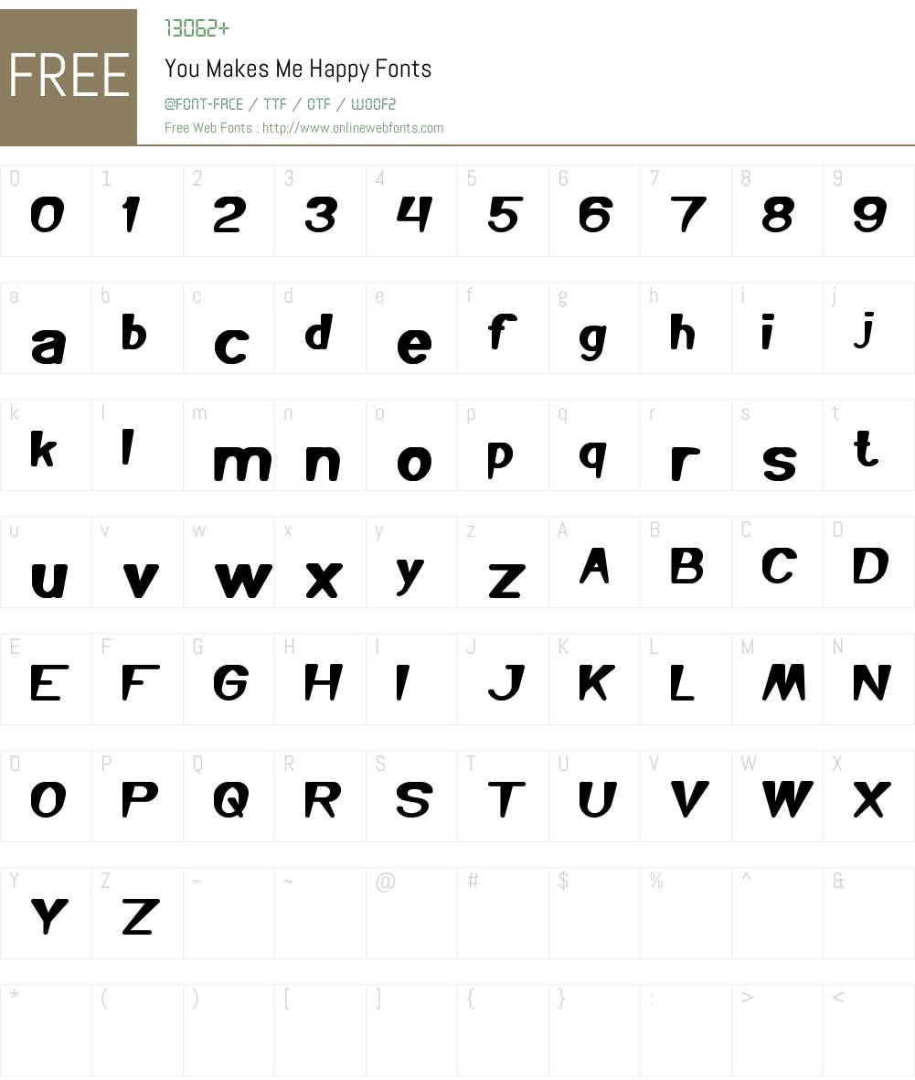 You Makes Me Happy Font Screenshots