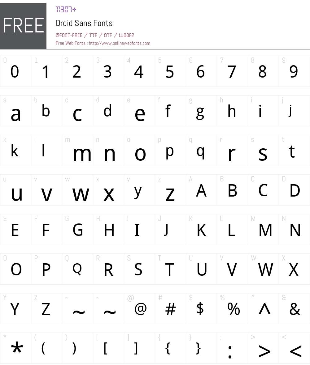Droid Sans Font Screenshots