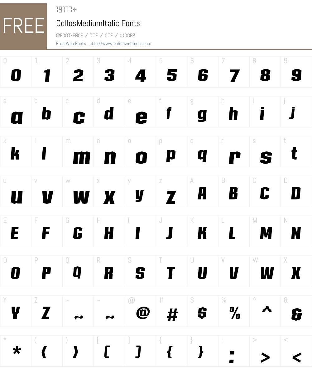 Collos Font Screenshots