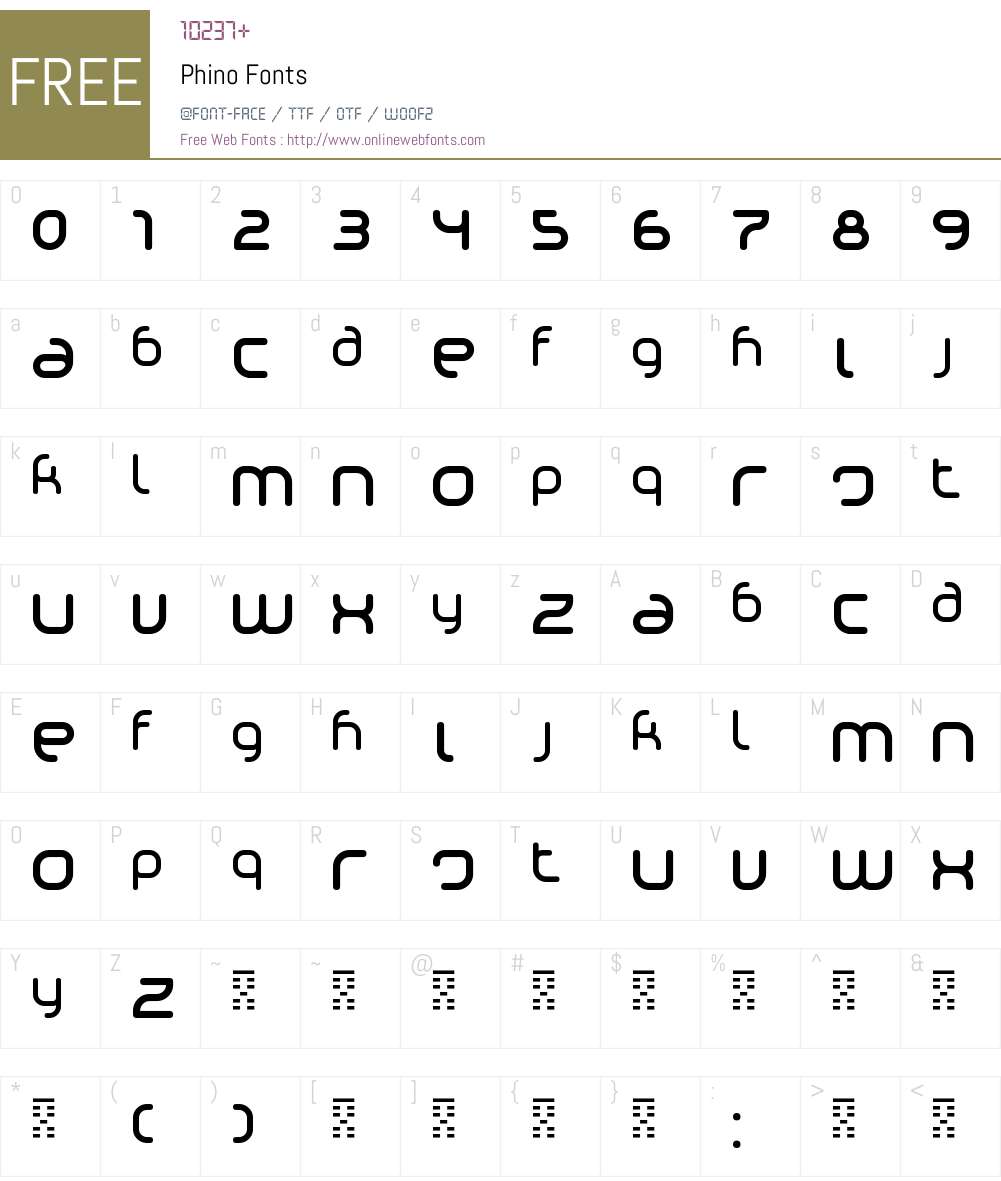Phino Font Screenshots