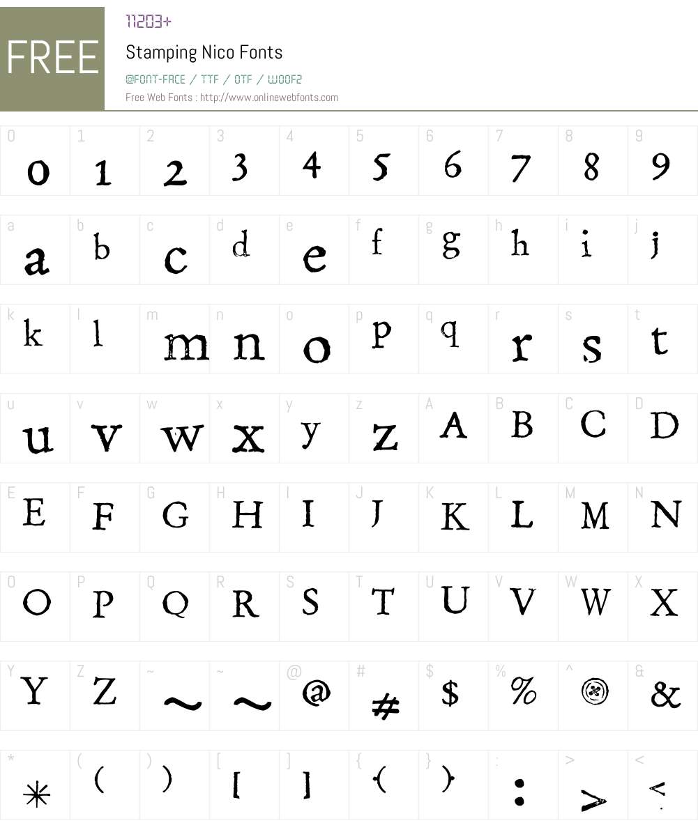 Stamping Nico Font Screenshots