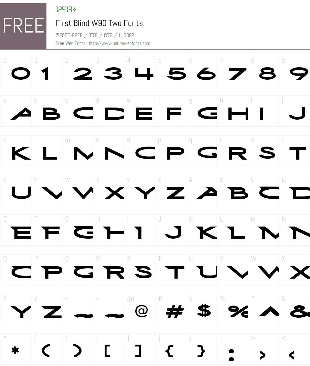 FirstBlindW90-Two Font Screenshots