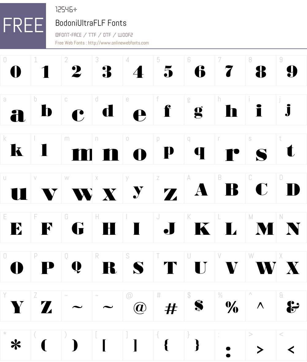 BodoniUltraFLF Font Screenshots