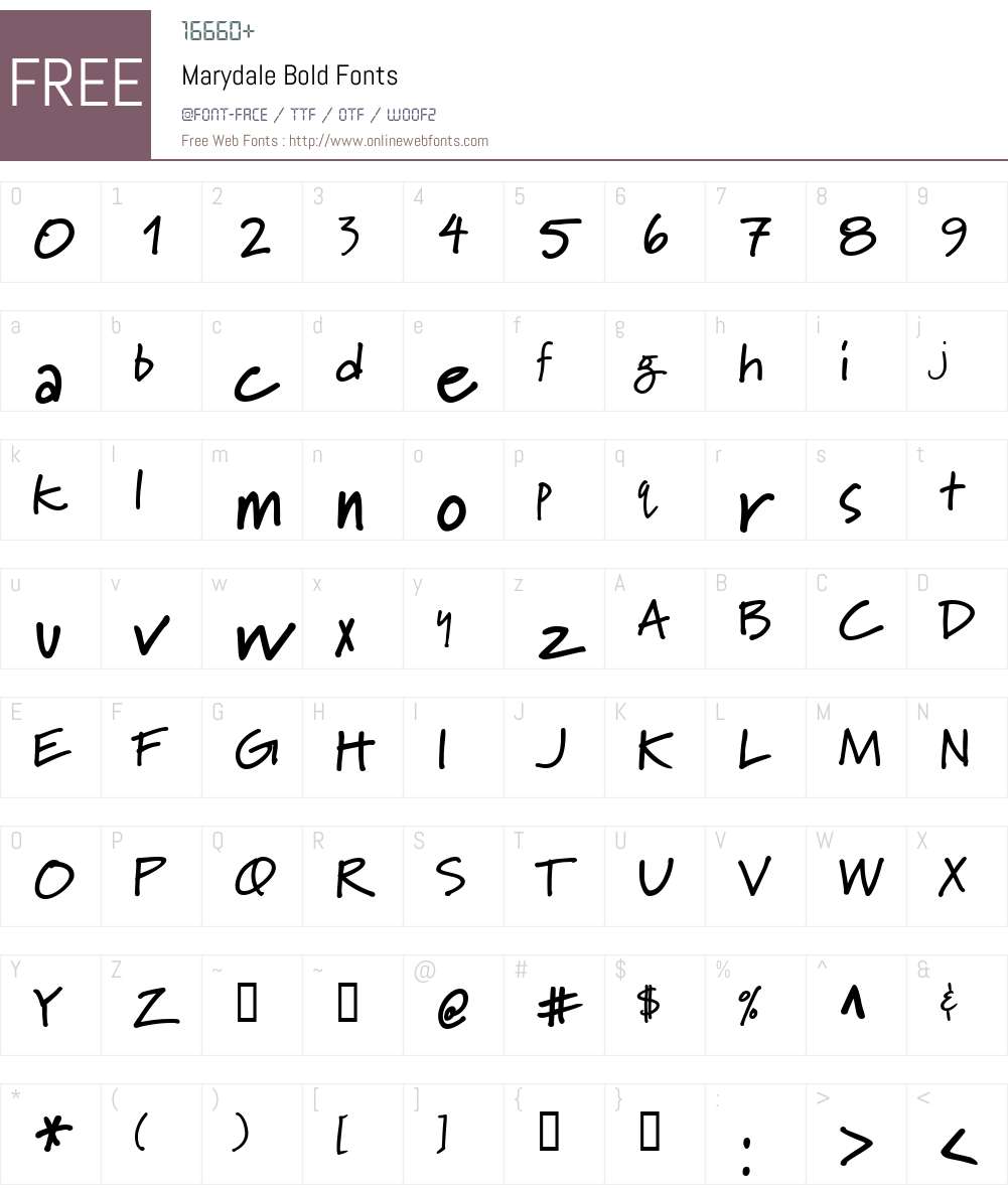 Marydale Font Screenshots