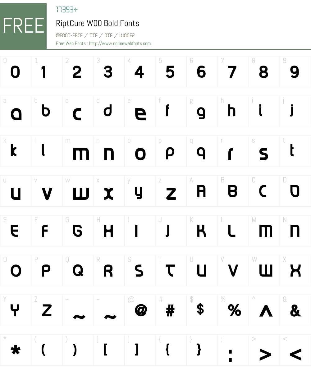 RiptCure Bold Font Screenshots