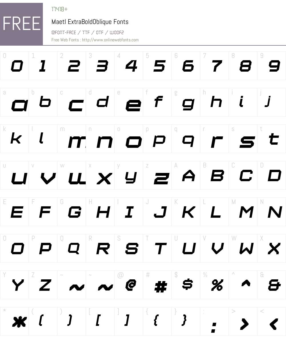 Maetl Font Screenshots