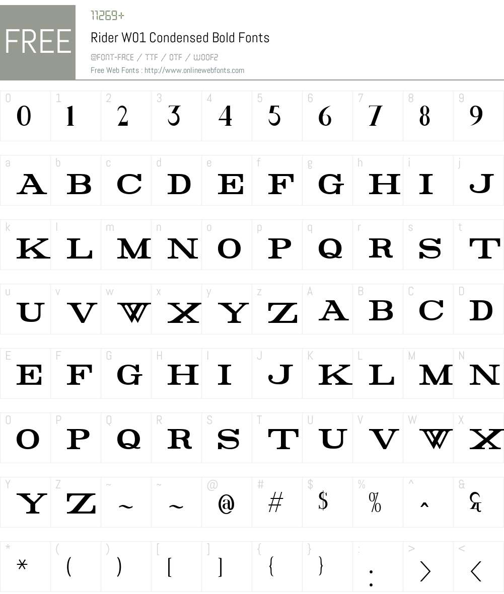 RiderW01-CdBold Font Screenshots