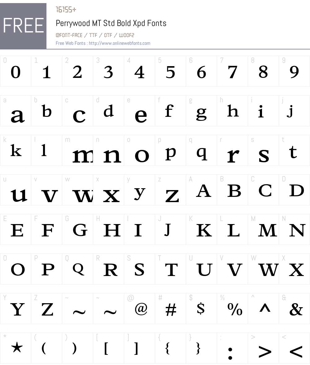 Perrywood MT Std Font Screenshots