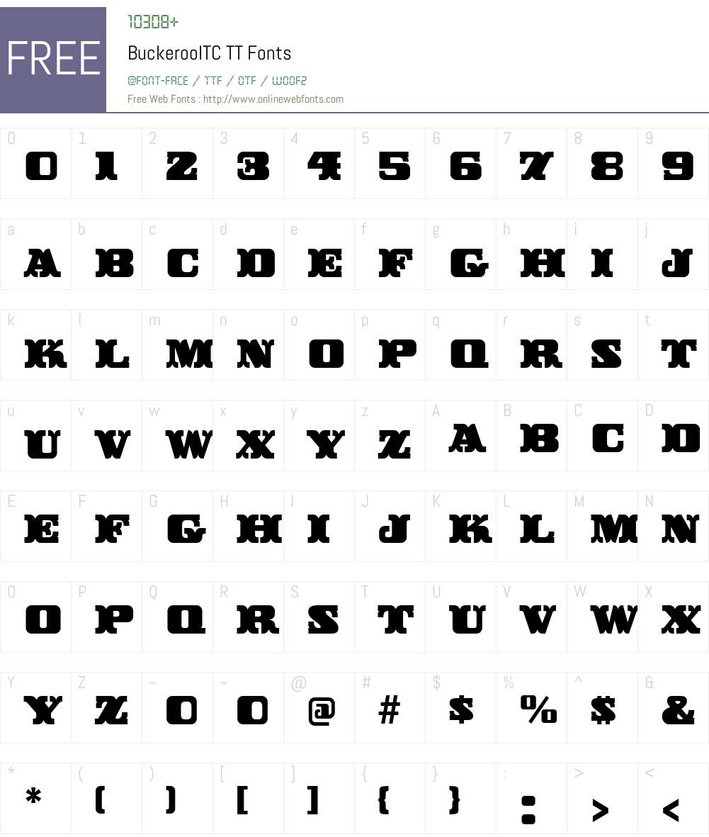 BuckerooITC TT Font Screenshots