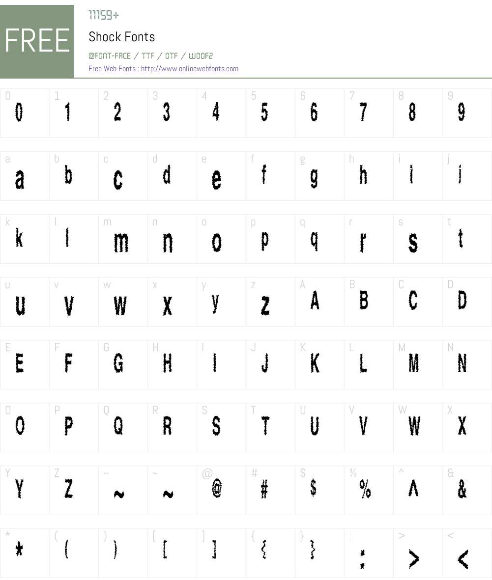 Shock Font Screenshots