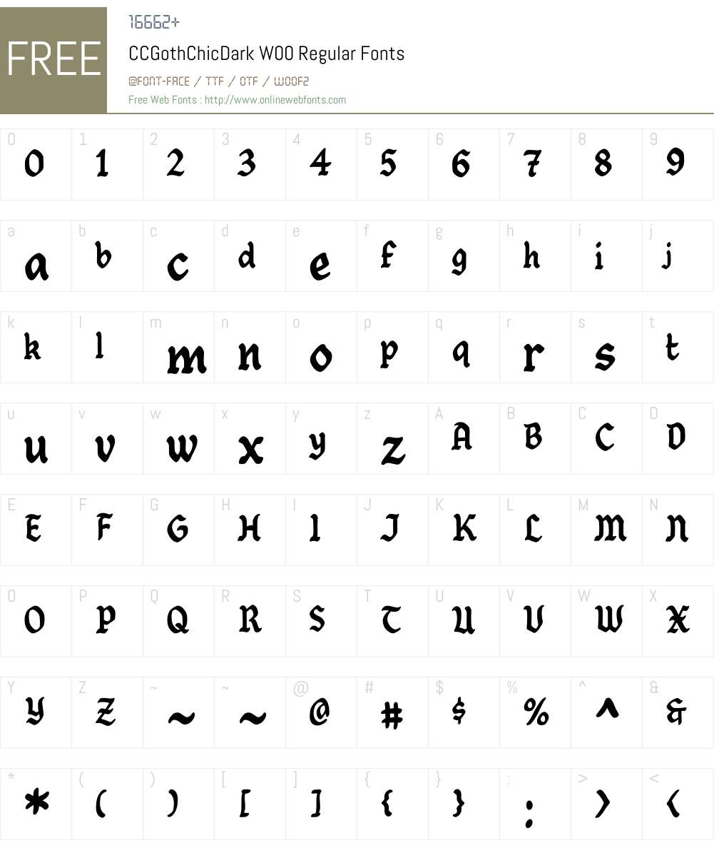 CCGothChicDarkW00-Regular Font Screenshots