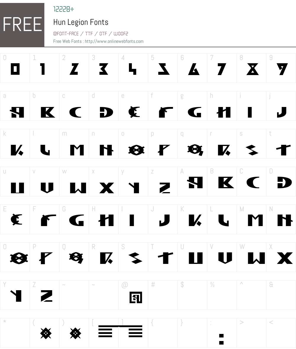Hun Legion Font Screenshots