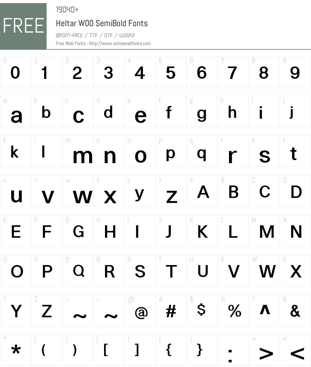 HeltarW00-SemiBold Font Screenshots