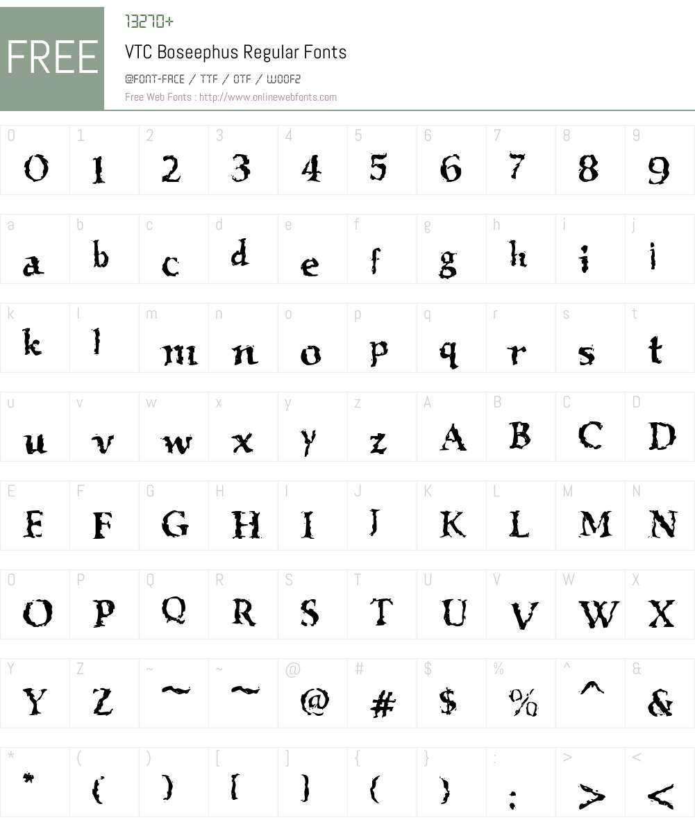 VTC Boseephus Font Screenshots