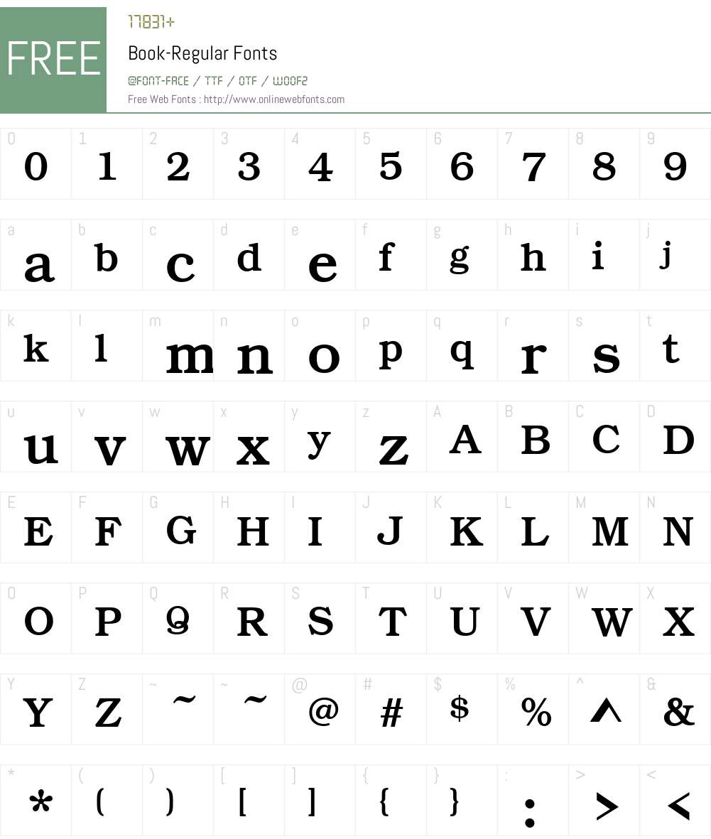 Book Font Screenshots