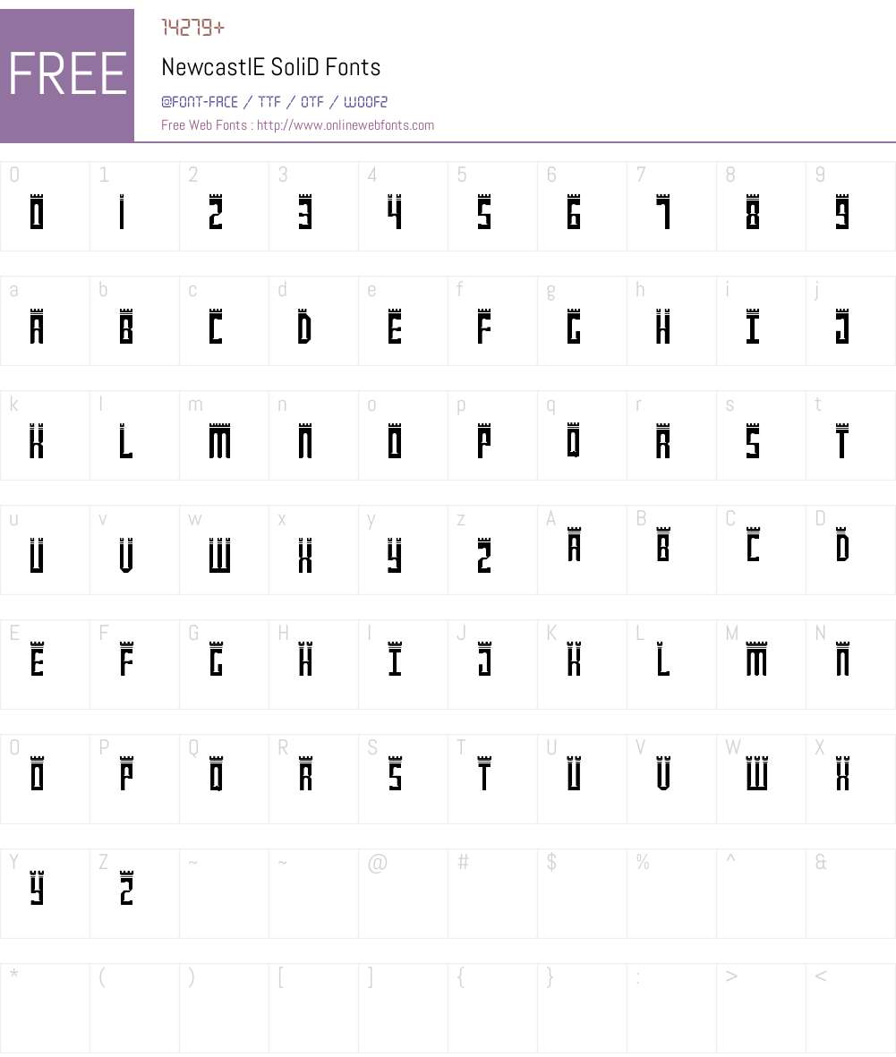 NewcastlE SoliD Font Screenshots
