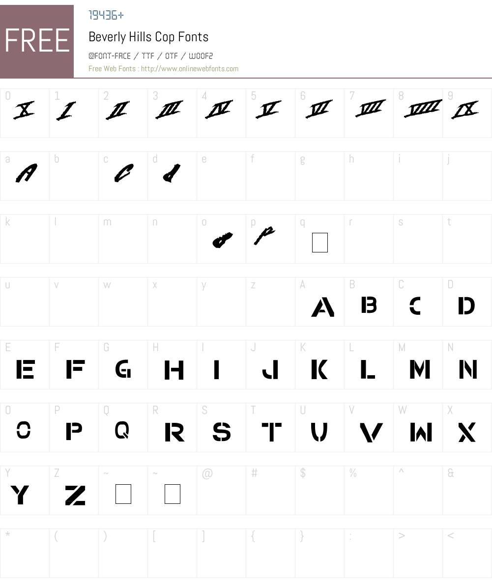 Beverly Hills Cop Font Screenshots