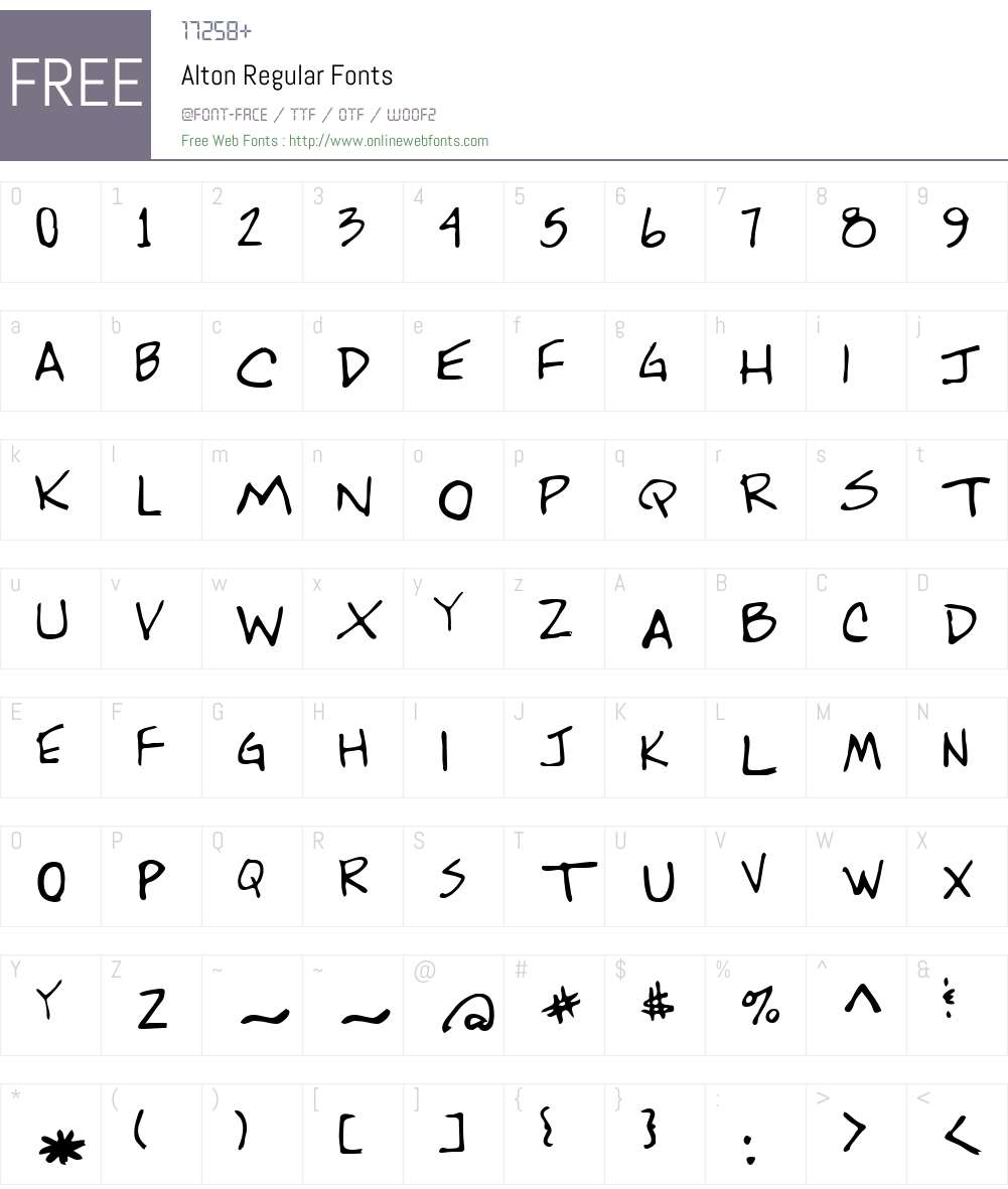 Alton Font Screenshots