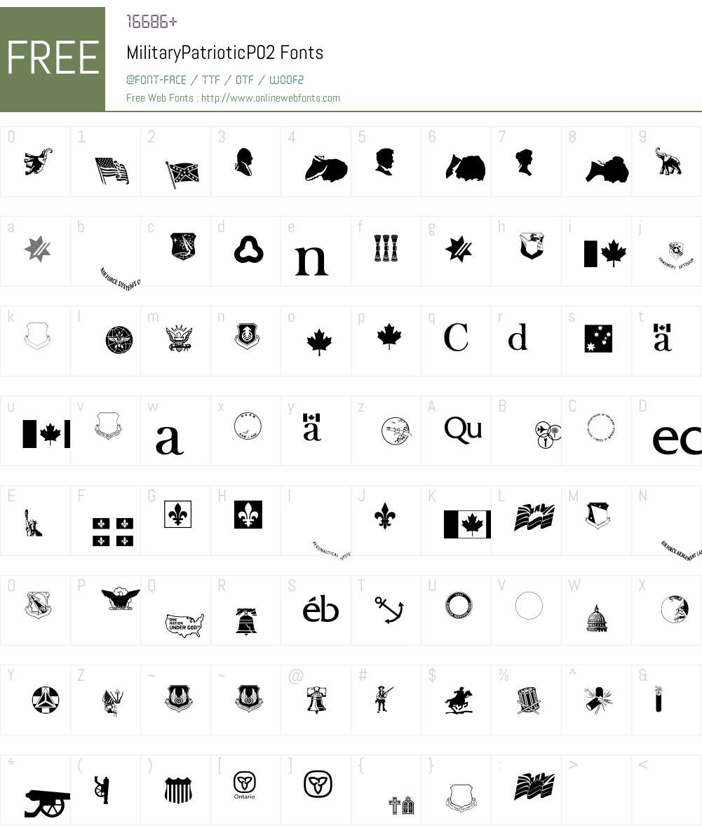 MilitaryPatriotic Font Screenshots