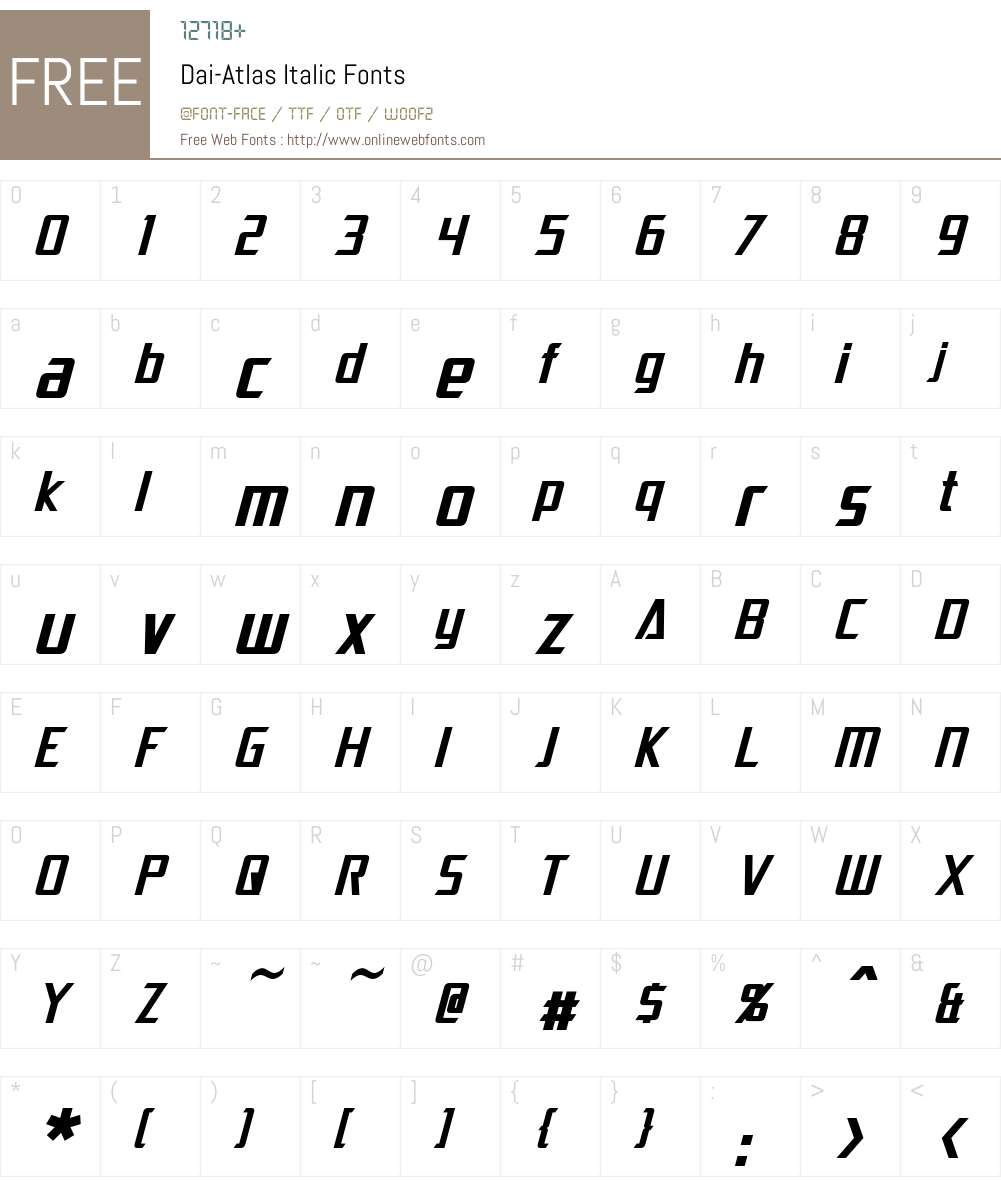 Dai-Atlas Font Screenshots
