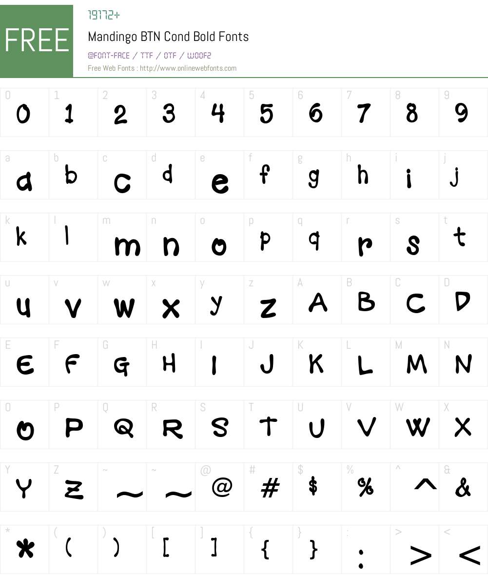 Mandingo BTN Cond Font Screenshots