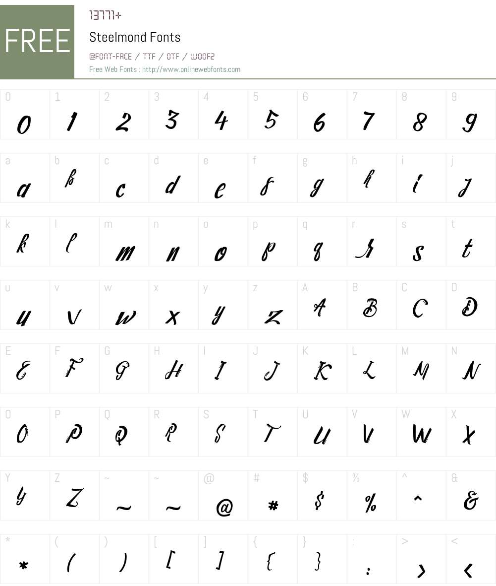 Steelmond Font Screenshots